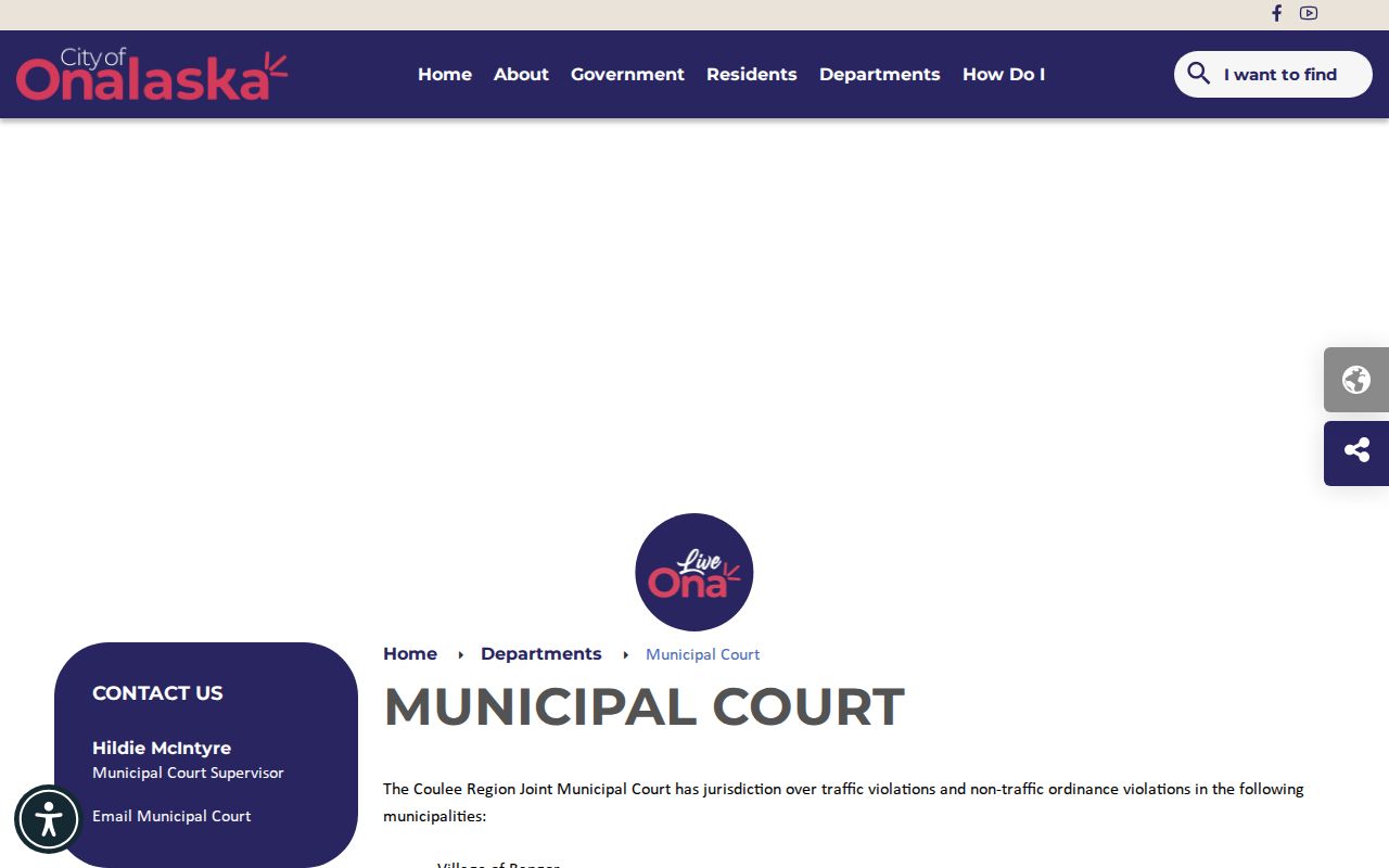 Onalaska Coulee Region Joint Municipal Court criminal citation records